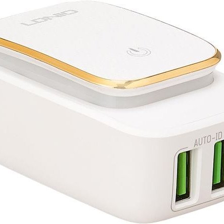 Φορτιστής USB με 2 θύρες φόρτισης και μίνι φωτάκι νυκτός