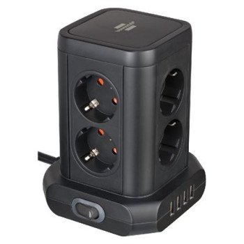 Πολύπριζο επιτραπέζιος πύργος 8 θέσεων 4 USB και διακόπτη Brennenstuhl