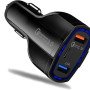 Φορτιστής αυτοκινήτου-φορτηγού 35W 7A 3 θυρών 1 Type-C - 1 USB 3,5A και 1 USB με τεχνολογία Qualcomm Quick Charge 3.0