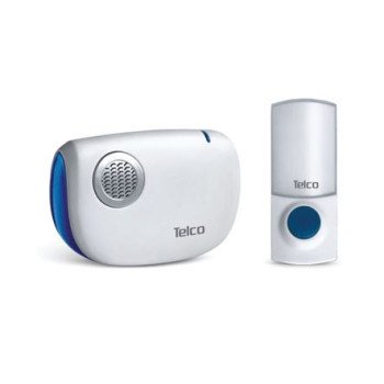 Ασύρματο κουδούνι μπαταρίας αδιάβροχο 30m Μπλε με Λευκό D-218 Telco