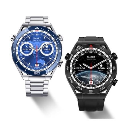 Bluetooth Smartwatch με οθόνη 1,5" AMOLED αδιάβροχο IP68 για Android/iOs με 3 λουράκια