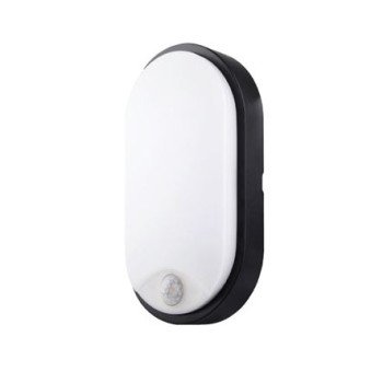Φωτιστικό LED Εξωτερικού Χώρου Οβάλ Με Αισθητήρα PIR MT1S10DA1-B8 10W Μαύρο Telco