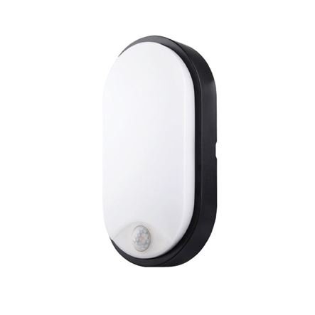 Φωτιστικό LED Εξωτερικού Χώρου Οβάλ Με Αισθητήρα PIR MT1S10DA1-B8 10W Μαύρο Telco