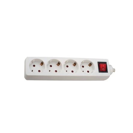 Πολύπριζο 4 θέσεων 3m με διακόπτη Λευκό KF-B-04KA Telco