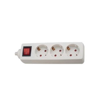 Πολύπριζο 3 θέσεων 3m με διακόπτη λευκό KF-B-03KA Telco