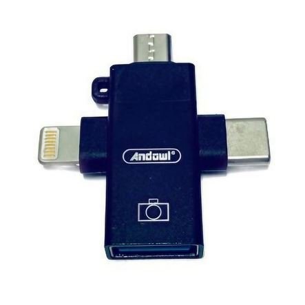 OTG αντάπτορας θηλυκό USB σε αρσενικό micro usb-type C-lightning