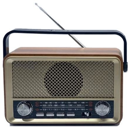 Ραδιόφωνο επαναφορτιζόμενο ρετρό με υποδοχή USB/microSD & Bluetooth/Mp3 Player
