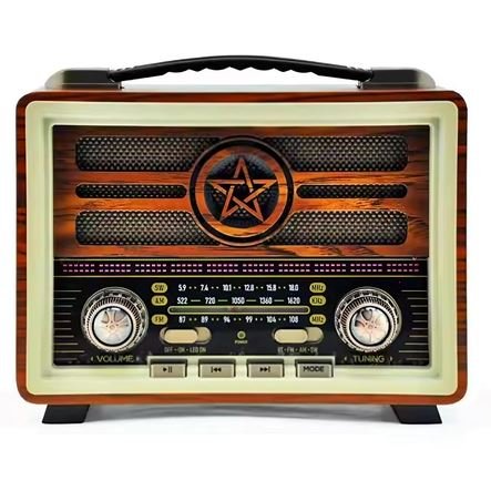 Ραδιόφωνο επαναφορτιζόμενο ρετρό με υποδοχή USB/microSD & Bluetooth/Mp3 Player