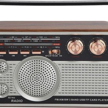 Ραδιόφωνο επαναφορτιζόμενο ρετρό με υποδοχή USB/microSD & Bluetooth/Mp3 Player