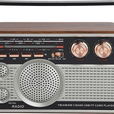 Ραδιόφωνο επαναφορτιζόμενο ρετρό με υποδοχή USB/microSD & Bluetooth/Mp3 Player