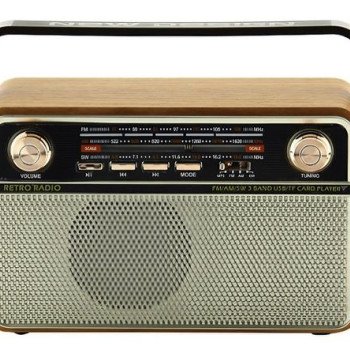 Ραδιόφωνο επαναφορτιζόμενο ρετρό με υποδοχή USB/microSD & Bluetooth/Mp3 Player