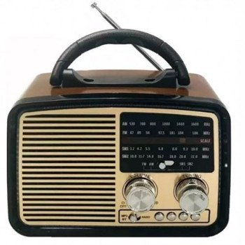 Ραδιόφωνο επαναφορτιζόμενο ρετρό με φακό και υποδοχή USB/microSD & Bluetooth/Mp3 Player
