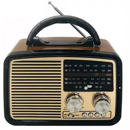 Ραδιόφωνο επαναφορτιζόμενο ρετρό με φακό και υποδοχή USB/microSD & Bluetooth/Mp3 Player