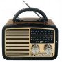 Ραδιόφωνο επαναφορτιζόμενο ρετρό με φακό και υποδοχή USB/microSD & Bluetooth/Mp3 Player