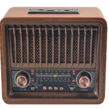 Ραδιόφωνο επαναφορτιζόμενο ρετρό με υποδοχή USB/microSD & Bluetooth/Mp3 Player
