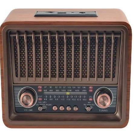 Ραδιόφωνο επαναφορτιζόμενο ρετρό με υποδοχή USB/microSD & Bluetooth/Mp3 Player