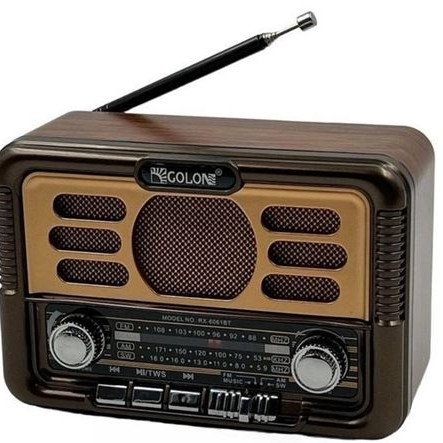 Ραδιόφωνο επαναφορτιζόμενο ρετρό με υποδοχή USB/microSD & Bluetooth/Mp3 Player