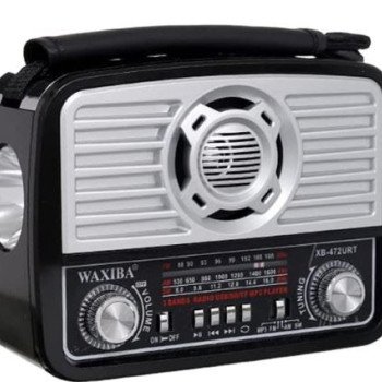 Ραδιόφωνο επαναφορτιζόμενο ρετρό με φακό και υποδοχή USB/microSD & Bluetooth/Mp3 Player