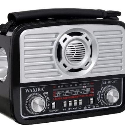 Ραδιόφωνο επαναφορτιζόμενο ρετρό με φακό και υποδοχή USB/microSD & Bluetooth/Mp3 Player