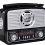 Ραδιόφωνο επαναφορτιζόμενο ρετρό με φακό και υποδοχή USB/microSD & Bluetooth/Mp3 Player
