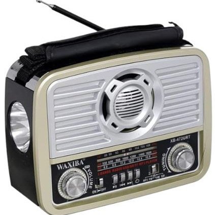 Ραδιόφωνο επαναφορτιζόμενο ρετρό με φακό και υποδοχή USB/microSD & Bluetooth/Mp3 Player