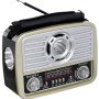 Ραδιόφωνο επαναφορτιζόμενο ρετρό με φακό και υποδοχή USB/microSD & Bluetooth/Mp3 Player