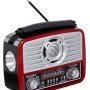 Ραδιόφωνο επαναφορτιζόμενο ρετρό με φακό και υποδοχή USB/microSD & Bluetooth/Mp3 Player