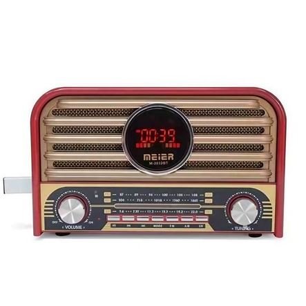 Ραδιόφωνο επαναφορτιζόμενο ρετρό με υποδοχή USB/microSD & Bluetooth/Mp3 Player