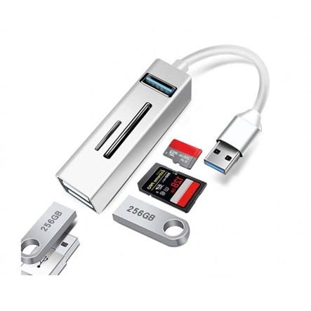 Hub 3 θυρών USB 3.0 με σύνδεση USB-A & Card reader micro SD-SD