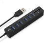 USB Hub με 6 θύρες & αναγνώστης καρτών micro SD/SD