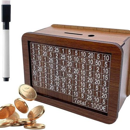 Ξύλινος αποταμιευτικός κουμπαράς με μαρκαδόρο 1000€