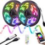 Σετ 2 ΛεντοΤαινίες 5m - Ταινίες Led RGB τηλεχειριζόμενες με τροφοδοσία USB και λειτουργία εφαρμογής από κινητό