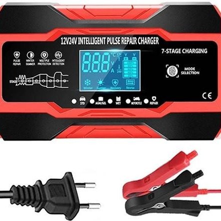 Φορτιστής μπαταρίας αυτοκινήτου με Λειτουργία Επιδιόρθωσης "REPAIR" - Οθόνη LCD με την Υγεία της Μπαταρίας