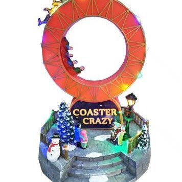 Χριστουγεννιάτικό διακοσμητικό τρενάκι Λουνα Παρκ κινούμενο με φωτισμό και μουσική