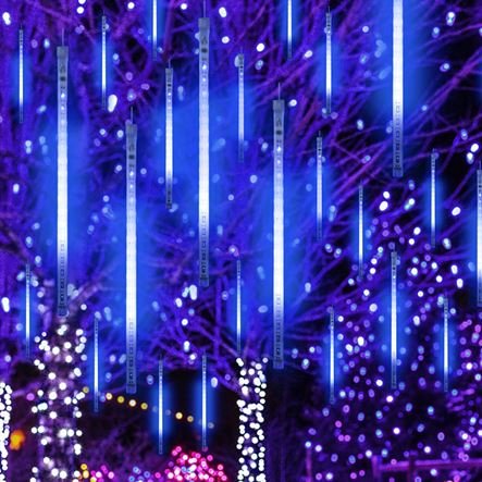 Διακοσμητική LED βροχή 8 τεμάχια x 50cm σε Μπλέ Χρώμα