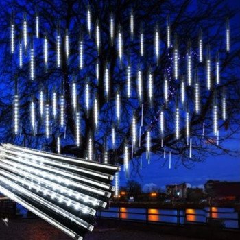 Διακοσμητική LED βροχή 8 τεμάχια x 50cm σε Λευκό Ψυχρό Χρώμα