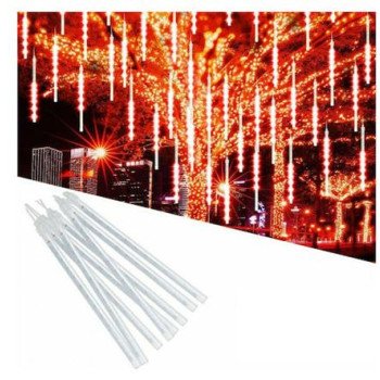 Διακοσμητική LED βροχή 8 τεμάχια x 50cm σε Κόκκινο Χρώμα