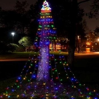 Πολύχρωμα φωτάκια καταρράκτης σε σχήμα δέντρου 3m LED RGB
