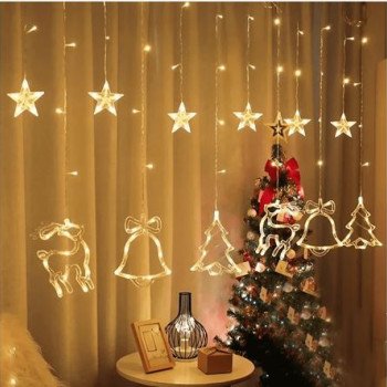 Φωτεινά Λαμπάκια LED 3.5m Ζεστό Θερμό σε Σειρά - Κουρτίνα