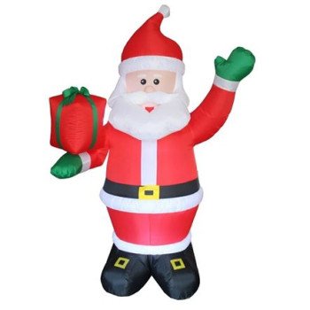 Φουσκωτός Άγιος Βασίλης με δώρο στο χέρι εξωτερικού χώρου 240cm