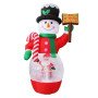 Φουσκωτός χιονάνθρωπος με ενσωματωμένο Άγιο Βασίλη εξωτερικού χώρου 210cm