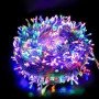 100 LED  Χριστουγεννιάτικα λαμπάκια 10m πολύχρωμα με διάφανο καλώδιο