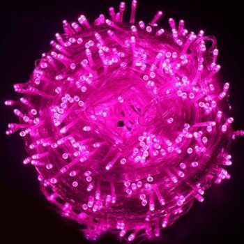 200 LED  Χριστουγεννιάτικα λαμπάκια 18m ροζ με διάφανο καλώδιο