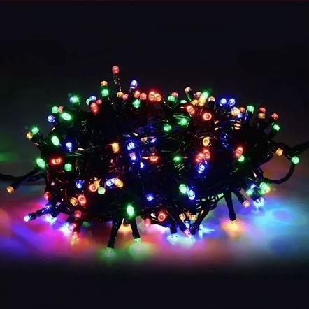 100 LED  Χριστουγεννιάτικα λαμπάκια 10m πολύχρωμα με πράσσινο καλώδιο