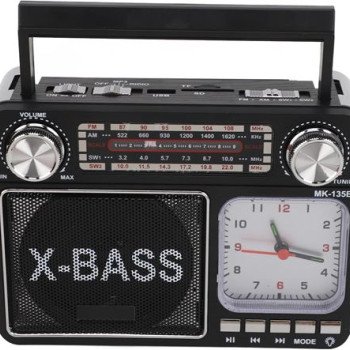 Ραδιόφωνο επαναφορτιζόμενο ρετρό με φακό και υποδοχή USB/microSD & Bluetooth/Mp3 Player