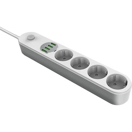 Ldnio Πολύπριζο Ασφαλείας 4 Θέσεων με 4 USB-A