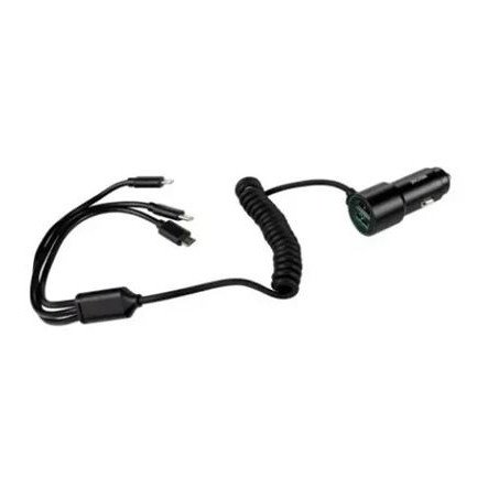 Φορτιστής αυτοκινήτου με ενσωματωμένο 3-σε-1 USB-C / Lightning / Micro USB + 2x υποδοχή USB-A 33W