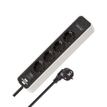 Πολύπριζο 4 θέσεων με 2 x USB-C και διακόπτη BRENNENSTUHL 1153240126 Ecolor λευκό