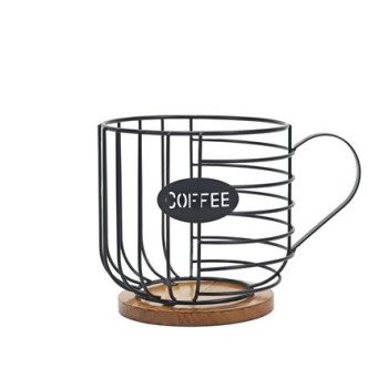 Θήκη για κάψουλες καφέ από μέταλλο και ξύλο 16x22cm 751177 DICTRO LUX