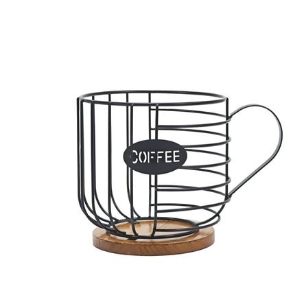 Θήκη για κάψουλες καφέ από μέταλλο και ξύλο 16x22cm 751177 DICTRO LUX